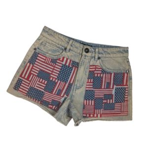 Forever 21 American Flag Denim Shorts 26
